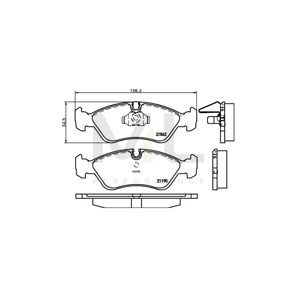 Hella 8DB 355 007-761 Brake Pad Set Prepared For Wear Indicator | ML Performance Car Parts
