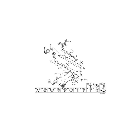 Genuine BMW 51437152380 E65 E66 Cover, Belt Outlet, Right LAVABLAU (Inc. 760Li, 750Li & 730i) | ML Performance UK Car Parts