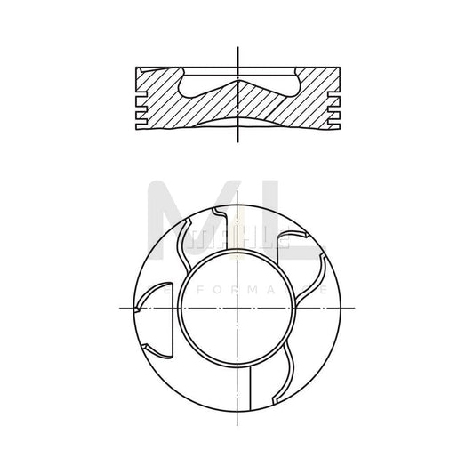 MAHLE ORIGINAL 003 15 00 Piston 80,01 mm, with piston ring carrier, without cooling duct | ML Performance Car Parts