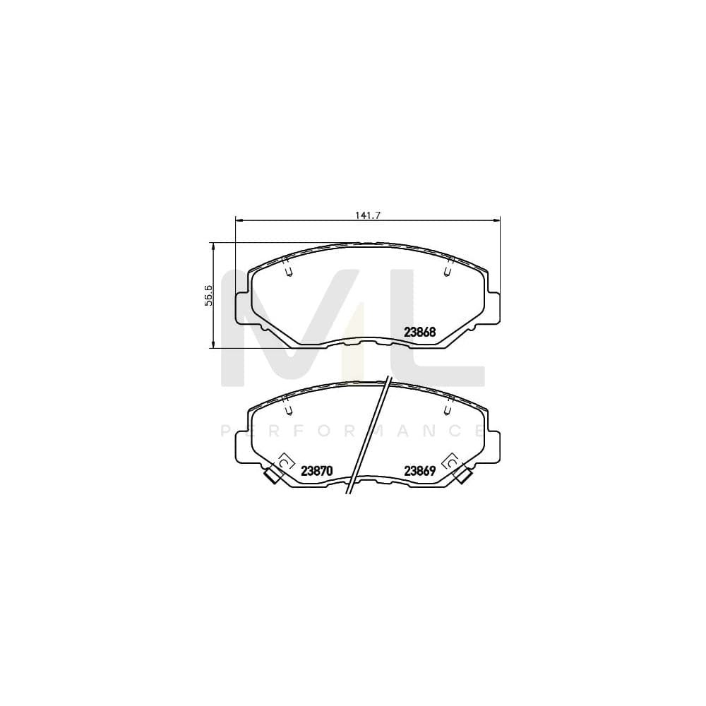 Hella 8DB 355 010-231 Brake Pad Set With Acoustic Wear Warning | ML Performance Car Parts