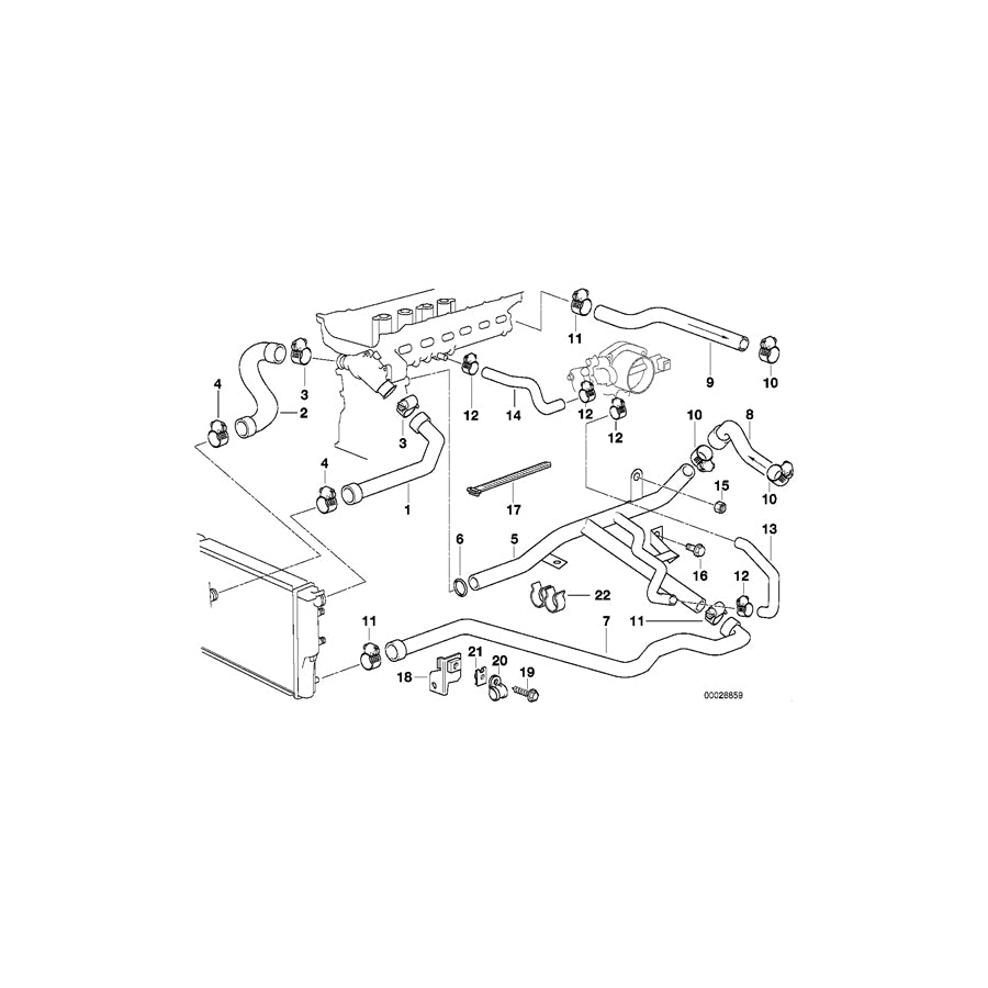 Genuine BMW 11531740474 E39 Water Hose (Inc. 520i, 523i & 528i) | ML Performance UK Car Parts