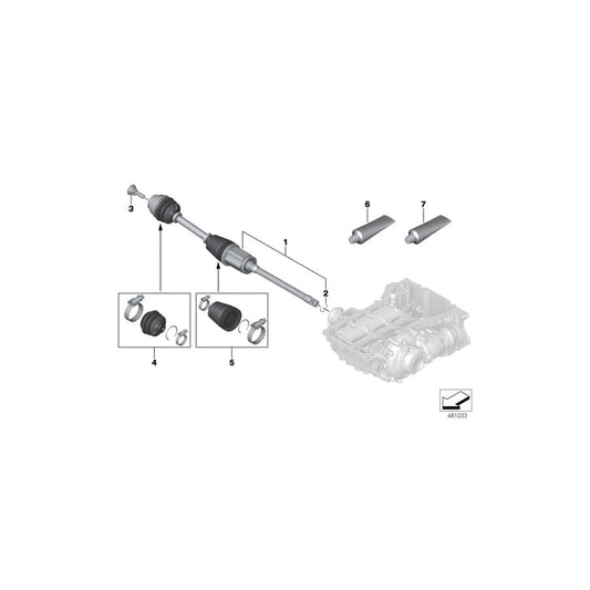 Genuine BMW 31608687378 G15 G30 G14 Output Shaft Front Right (Inc. 750iX, ALPINA B7 & M760iX) | ML Performance UK Car Parts