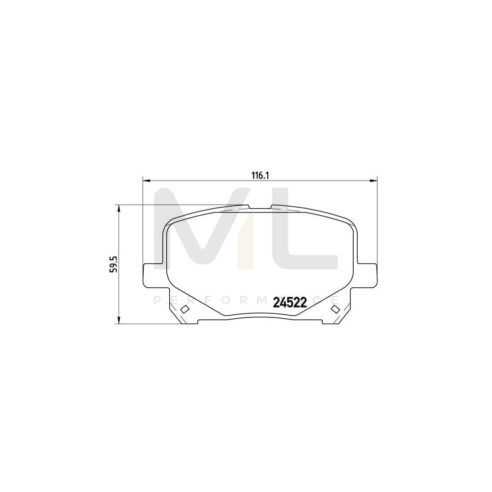 Brembo P 83 100 Brake Pad Set For Toyota Previa / Estima Ii (Xr30) Excl. Wear Warning Contact | ML Performance Car Parts