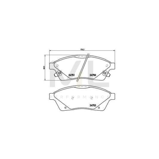 Brembo P 09 010 Brake Pad Set With Acoustic Wear Warning | ML Performance Car Parts