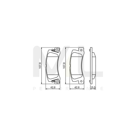 Bosch 0986461136 Brake Pad Set With Acoustic Wear Warning BP585 | ML Performance Car Parts