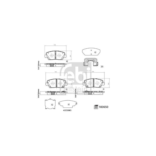 Febi Bilstein 183650 Brake Pad Set
