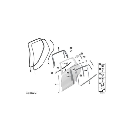 Genuine BMW 51357446206 G06 Window Well Strip, Outer, Door, Rear Rgt SHADOWLINE (Inc. X6 30iX, X6 40iX & X6 M50iX) | ML Performance UK Car Parts