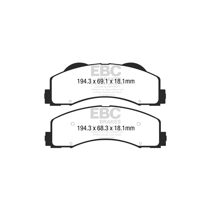 EBC PD01KF1906 Ford F-150 Greenstuff Front Brake Pad & Plain Disc Kit  2 | ML Performance UK Car Parts