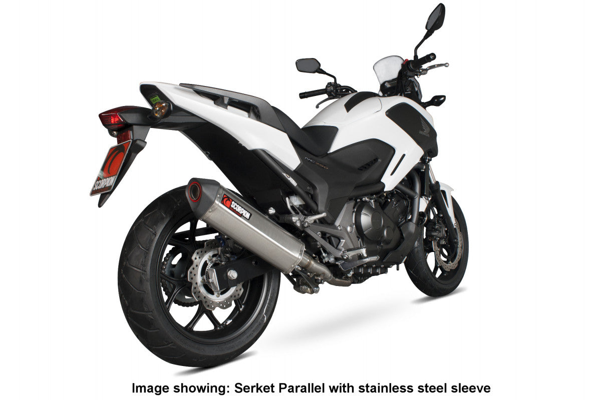 Scorpion RHA163CEO Honda Serket Parallel Slip-On - Carbon Fibre Sleeve (NC700 S / NC700 X) | ML Performance UK UK