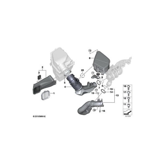 Genuine BMW 13718648428 G32 G06 G01 Spring Clip (Inc. 520i 1.6, X3 20i & 730i) | ML Performance UK Car Parts