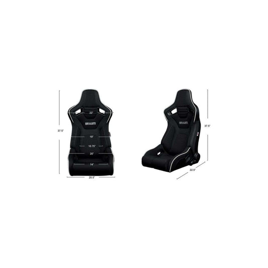 BRAUM Elite-R Series Sport Reclinable Seats (Red Cloth Black Trim) – Priced Per Pair | ML Performance UK Car Parts