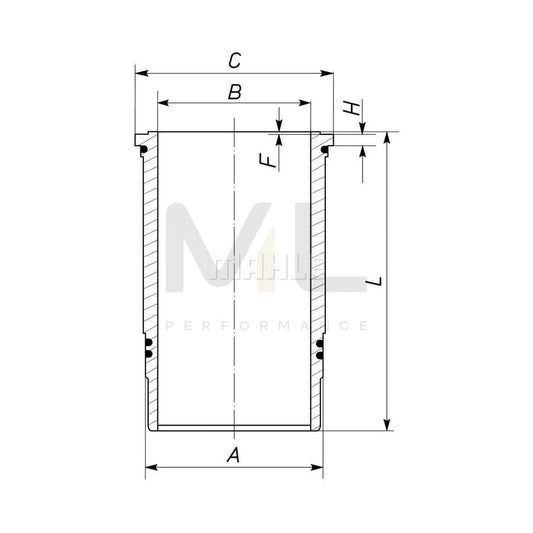 MAHLE ORIGINAL 439 LW 00100 001 Cylinder Sleeve 122,0mm | ML Performance Car Parts