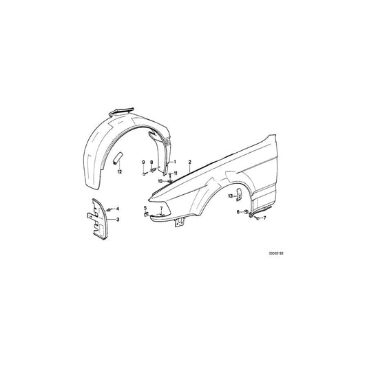 Genuine BMW 41351963538 E32 Side Panel, Front Right (Inc. 740i, 735iL & 735i) | ML Performance UK Car Parts