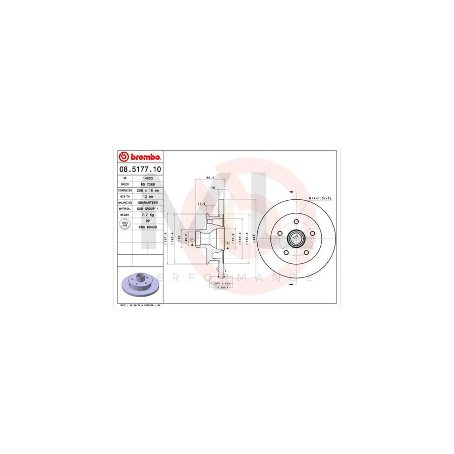 BREMBO 08.5177.10 Brake Disc for Solid | ML Performance Car Parts