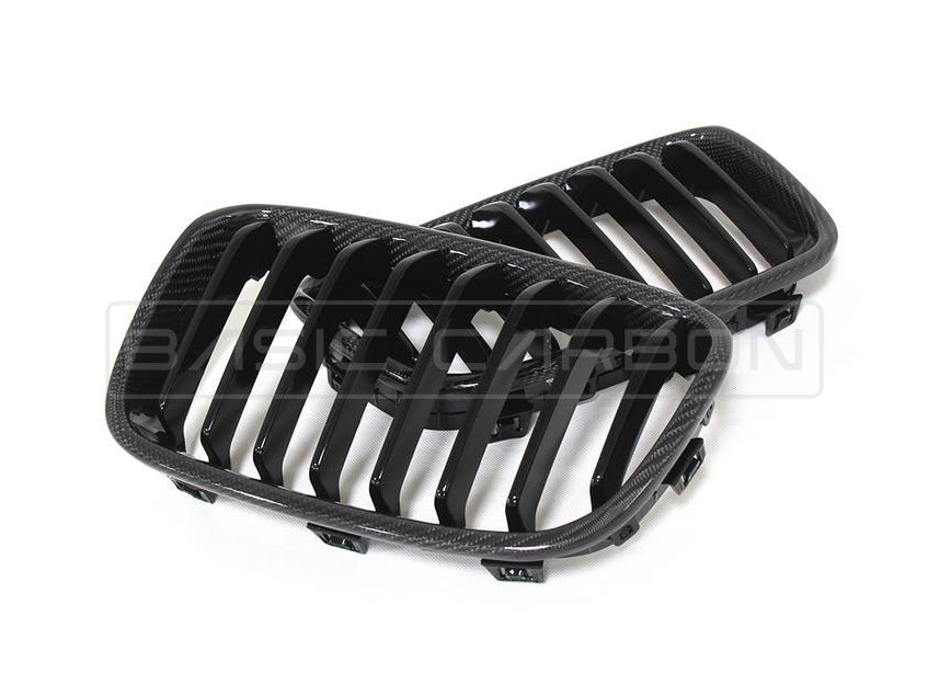 Basic Carbon BMW 1 Series F20 F21 Pre-LCI Carbon Fibre Kidney Grille (inc. 114d, 118i, 125i & M135i) - ML Performance UK