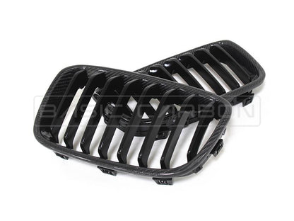 Basic Carbon BMW 1 Series F20 F21 Pre-LCI Carbon Fibre Kidney Grille (inc. 114d, 118i, 125i & M135i) - ML Performance UK