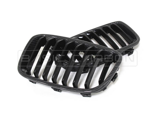 Basic Carbon BMW 1 Series F20 F21 Pre-LCI Carbon Fibre Kidney Grille (inc. 114d, 118i, 125i & M135i) - ML Performance UK