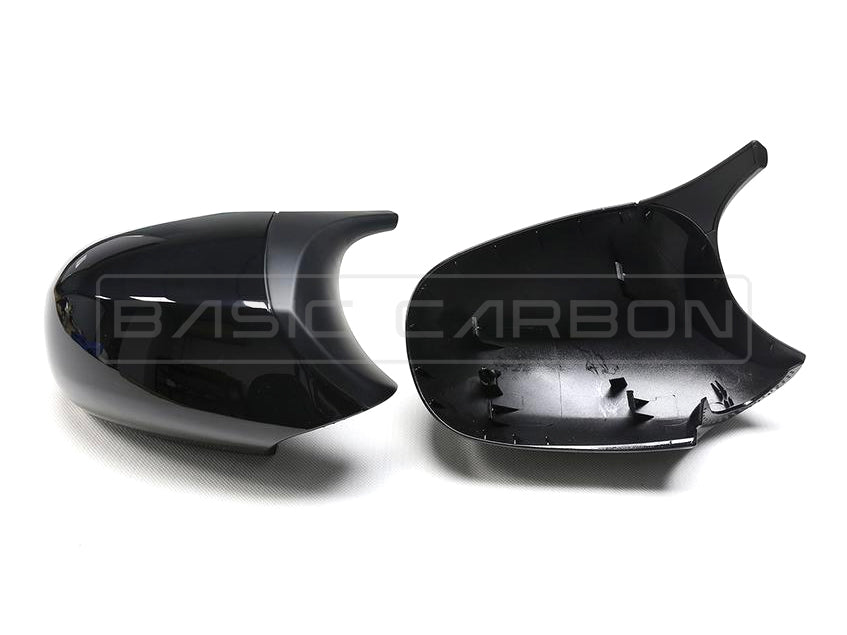 Basic Carbon BMW E87 E90 E92 E93 LCI Gloss Black Mirror Covers (Inc. 130i, 335d & 335i) - ML Performance UK