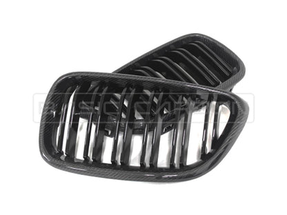 Basic Carbon BMW F20 F21 LCI Carbon Fibre Kidney Grille (Inc. 125i, M135i & M140i) - ML Performance UK