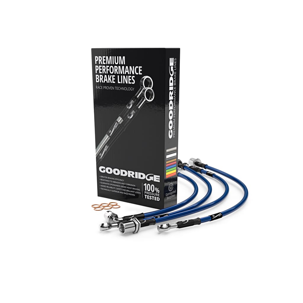 Goodridge SBW0449-4 BMW E61 4 Line Braided Brake Hose Lines Kit (Inc. 520d, 520i & M5)