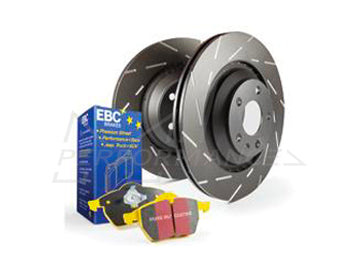 EBC Audi 8X Yellowstuff 4000 Series Front Sport Brake Pads & USR Slotted Discs Kit - ATE Caliper (S1 & A1) | ML Performance UK