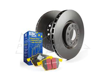 EBC Audi 8X Yellowstuff 4000 Series Front Sport Brake Pads & Premium OE Replacement Plain Discs Kit - ATE Caliper (S1 & A1) | ML Performance UK