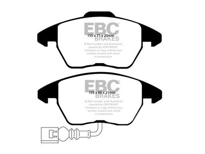 EBC Audi 8X Yellowstuff 4000 Series Front Sport Brake Pads & Premium OE Replacement Plain Discs Kit - ATE Caliper (S1 & A1) | ML Performance UK