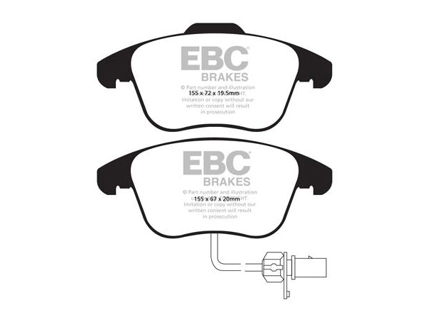 EBC Audi B8.5 Greenstuff 2000 Series Front Sport Brake Pads & USR Slotted Discs Kit - ATE Caliper (A4 & A5) | ML Performance UK