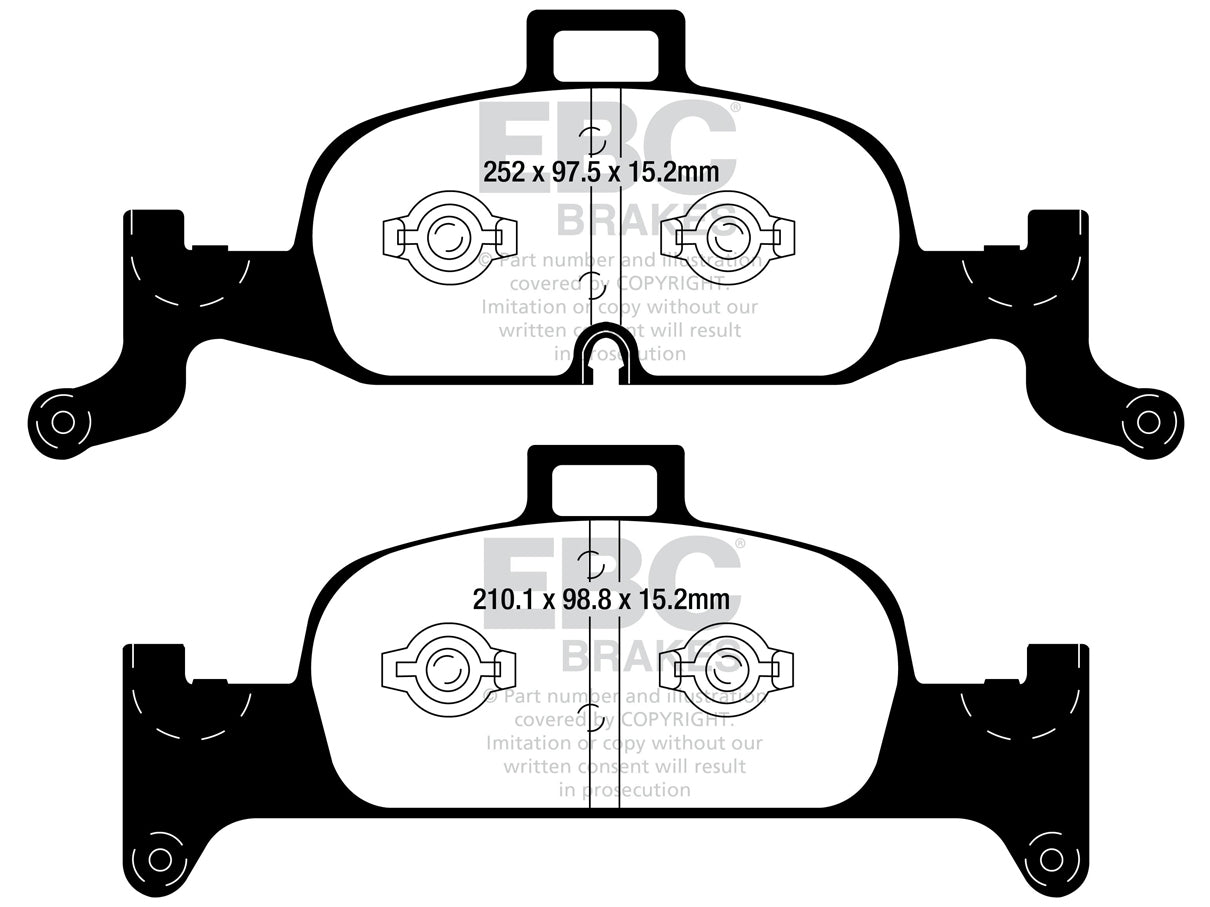 EBC Audi B9 C8 Greenstuff 2000 Series Sport Front Brake Pads - ATE Caliper (A4, A5, A6 & A7) - ML Performance UK