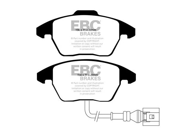 EBC Audi Seat Skoda Volkswagen Greenstuff 2000 Series Sport Brakes Pad And Premium OE Replacement Plain Disc Kit To Fit Front - ATE Caliper (Inc. 8X A1, 6P Ibiza, 5J Fabia & MK6 Polo) | ML Performance UK