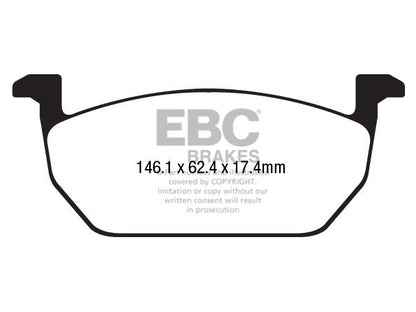 EBC Audi Seat Skoda Volkswagen Greenstuff 2000 Series Sport Front Brake Pads - ATE Caliper (Inc. 8X A1, 5F Leon, 5E octavia & MK7 Golf) - ML Performance UK