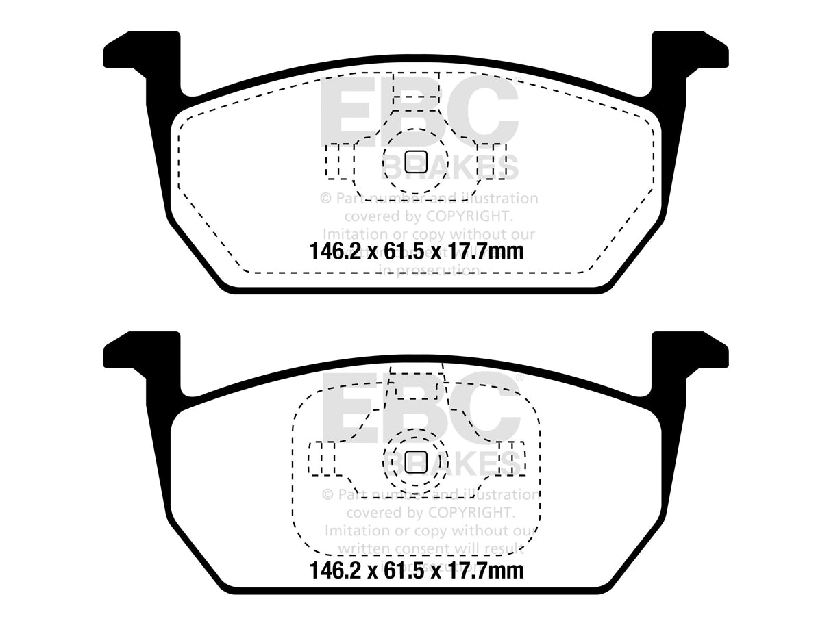 EBC Audi Seat Skoda Volkswagen Greenstuff 2000 Series Sport Front Brake Pads - Mando Caliper (Inc. 8X A1, 5F Leon, Kamiq & T-Cross) - ML Performance UK