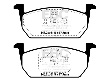 EBC Audi Seat Skoda Volkswagen Greenstuff 2000 Series Sport Front Brake Pads - Mando Caliper (Inc. 8X A1, 5F Leon, Kamiq & T-Cross) - ML Performance UK