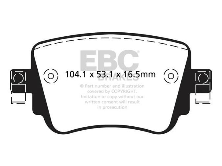 EBC Audi Seat Skoda Volkswagen Greenstuff 2000 Series Sport Rear Brake Pads - TRW Caliper (Inc. 8X S1, 5F Leon, 5E Octavia & 7N Sharan) - ML Performance UK