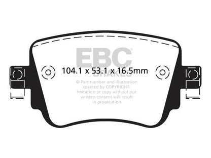 EBC Audi Seat Skoda Volkswagen Greenstuff 2000 Series Sport Rear Brake Pads - TRW Caliper (Inc. 8X S1, 5F Leon, 5E Octavia & 7N Sharan) - ML Performance UK