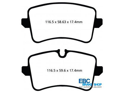EBC Audi Porsche Street and Track Rear Brake Pads - TRW Caliper (Inc. C7 A6, C7 A7, D4 A8 & 95B Macan) | Supercar Parts UK