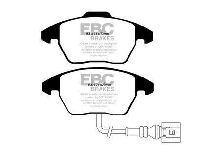 EBC Audi Seat Volkswagen Yellowstuff 4000 Series Front Sport Brake Pads & Slotted And Dimpled Sport Front Discs Kit - ATE Caliper (Inc. 8X A1, 8X S1, 6P lbiza & MK5 Polo) | ML Performance UK