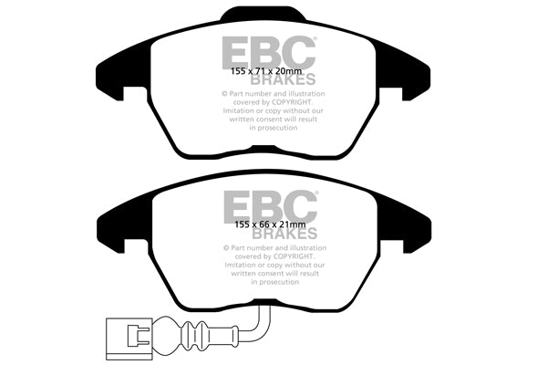EBC Audi 8J TT Redstuff Sport Front Brake Pads - ATE Caliper | ML Performance UK