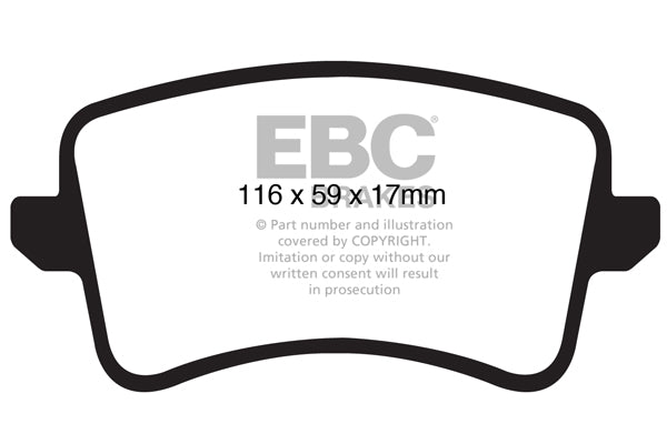EBC Audi B8 Yellowstuff 4000 Series Rear Sport Brake Pads & USR Slotted Discs Kit - TRW Caliper (Inc. A4, A5, S4 & Q5) | ML Performance UK