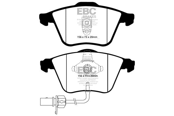 EBC Audi C5 A6 Greenstuff 2000 Series Sport Front Brake Pads - ATE Caliper | ML Performance UK