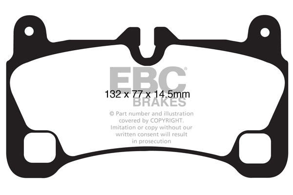 EBC Audi Porsche Volkswagen W164 W251 Yellowstuff 4000 Series Rear Sport Brake Pads & USR Slotted Discs Kit - Brembo Caliper (4L Q7, E1 Cayenne GTS, E2 Cayenne Turbo S & Touareg) | Supercar Parts UK