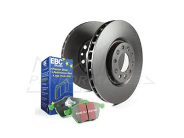 EBC Audi Seat Greenstuff 2000 Series Sport Brakes Pad And Premium OE Replacement Plain Disc Kit To Fit Front - ATE Caliper (B7 A4 & Exeo) | ML Performance UK