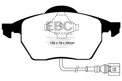 EBC Audi Seat Skoda Volkswagen Orangestuff Race Front Brake Pads - ATE Caliper (Inc. 8L A3, 8L S3, MK3 Golf & 9N Polo) | ML Performance UK