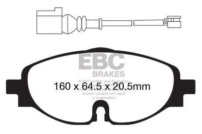 EBC Audi Seat Skoda Volkswagen Yellowstuff 4000 Series Front Sport Brake Pads & Premium OE Replacement Plain Discs Kit - ATE Caliper  (8S TT, 5F Leon, 3V Superb & MK2 Tiguan) | ML Performance UK