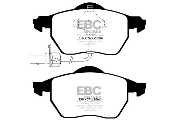 EBC Audi Seat Skoda Volkswagen Yellowstuff 4000 Series Front Sport Brake Pads & Slotted And Dimpled Sport Discs Kit - ATE Caliper (Inc. 8S TT, 7N Alhambra, 5E Octavia & MK7 Golf GTI) | ML Performance UK