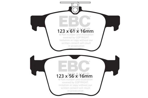 EBC Audi Seat Skoda Volkswagen Yellowstuff 4000 Series Rear Sport Brake Pads & USR Slotted Discs Kit - TRW Caliper (Inc. 8V S3, 5F Leon, 5E Octavia & MK7 Golf GTI) | ML Performance UK