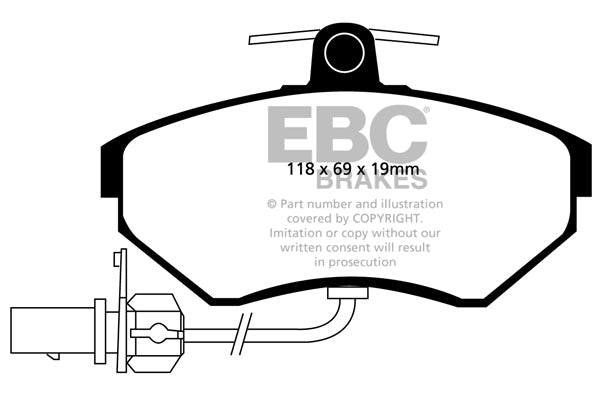 EBC Audi Seat Volkswagen Greenstuff 2000 Series Sport Front Brake Pads - TRW Caliper (B5 A4, Exeo & B5 Passat) | ML Performance UK