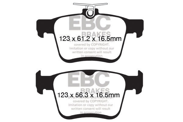 EBC Audi Skoda Volkswagen Yellowstuff 4000 Series Rear Sport Brake Pads & Slotted And Dimpled Sport Discs Kit - ATE Caliper (5Q Q2, Karoq & T-Roc) | ML Performance UK
