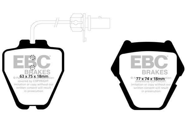 EBC Audi Volkswagen Redstuff Sport Front Brake Pads - TRW Caliper (Inc. C5 A6, B5 S4, C5 S6 & Phaeton)