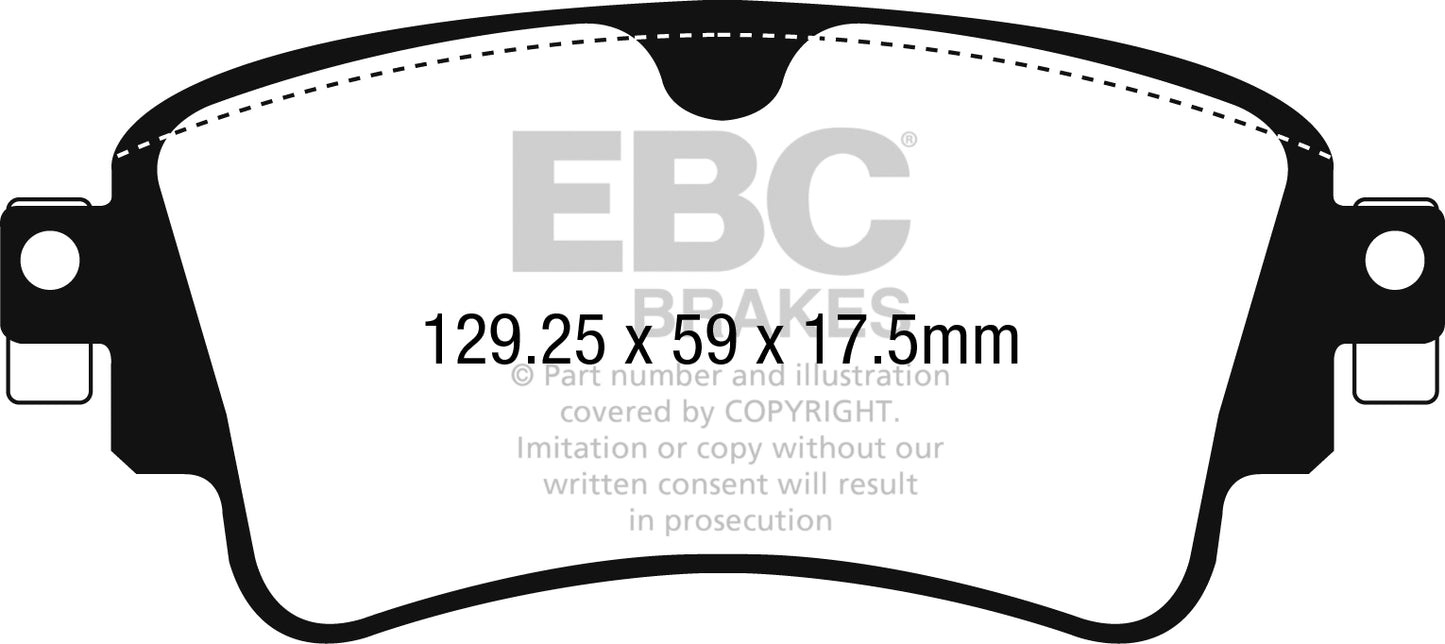 EBC Audi Volkswagen Yellowstuff 4000 Series Rear Sport Brake Pads & USR Slotted Discs Kit - TRW Caliper (Inc. B9 A4, B9 A5, B9 Q5 & B9 Touareg) | ML Performance UK